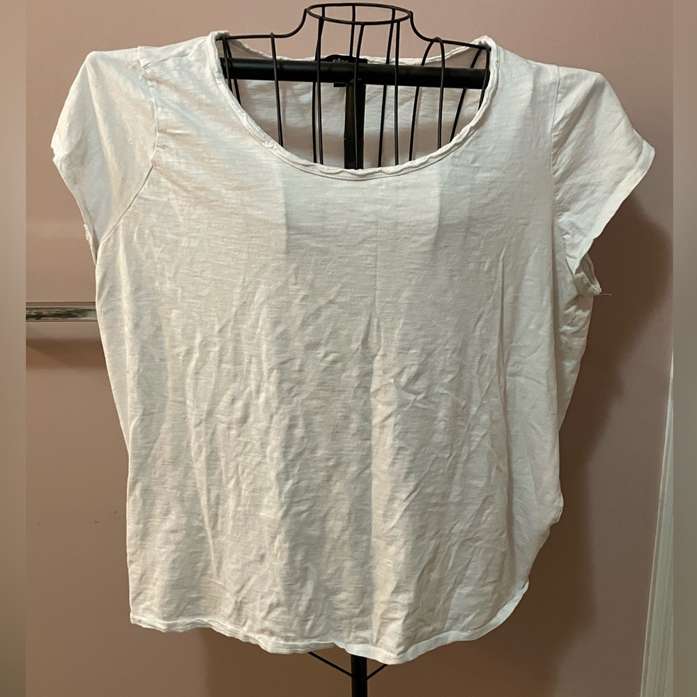 White tee, lacy back